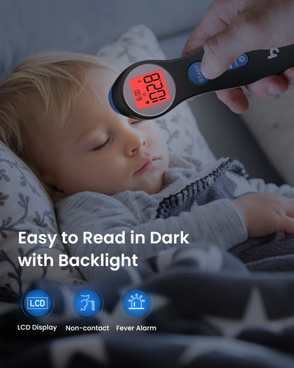 Forehead Thermometer for Adults and Kids, Digital Touchless Thermometer for Baby, Infants and Toddlers, 3 Color Fever Alarm, FSA HSA Eligible,1s Fast Accurate Reading, Non Contact