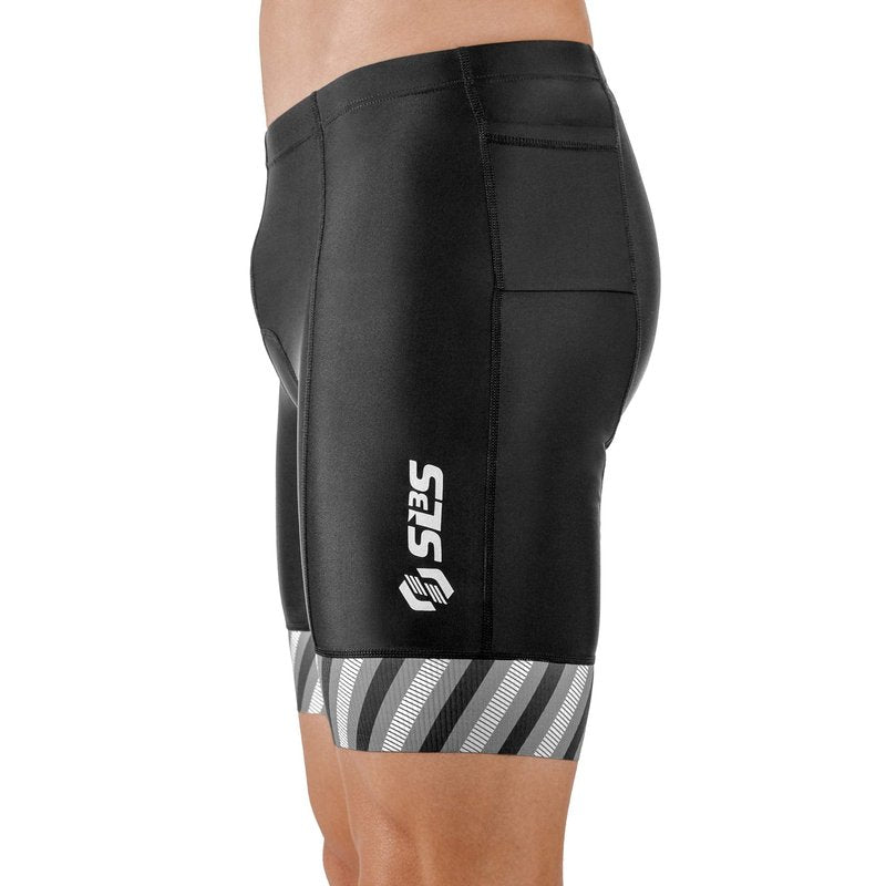 SLS3 Triathlon Shorts Mens – Tri Shorts Mens – 2 Pockets FRT – Designed by Athletes for Racing (Storm Wave, Medium)