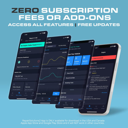 BLCKTEC 430 Bluetooth OBD2 Scanner for iPhone & Android, No Subscription Fee, OBDII Car Code Reader, Diagnose Check Engine, ABS, SRS, Airbag, Supports 1996-2023 Vehicles, App only works in USA &Canada