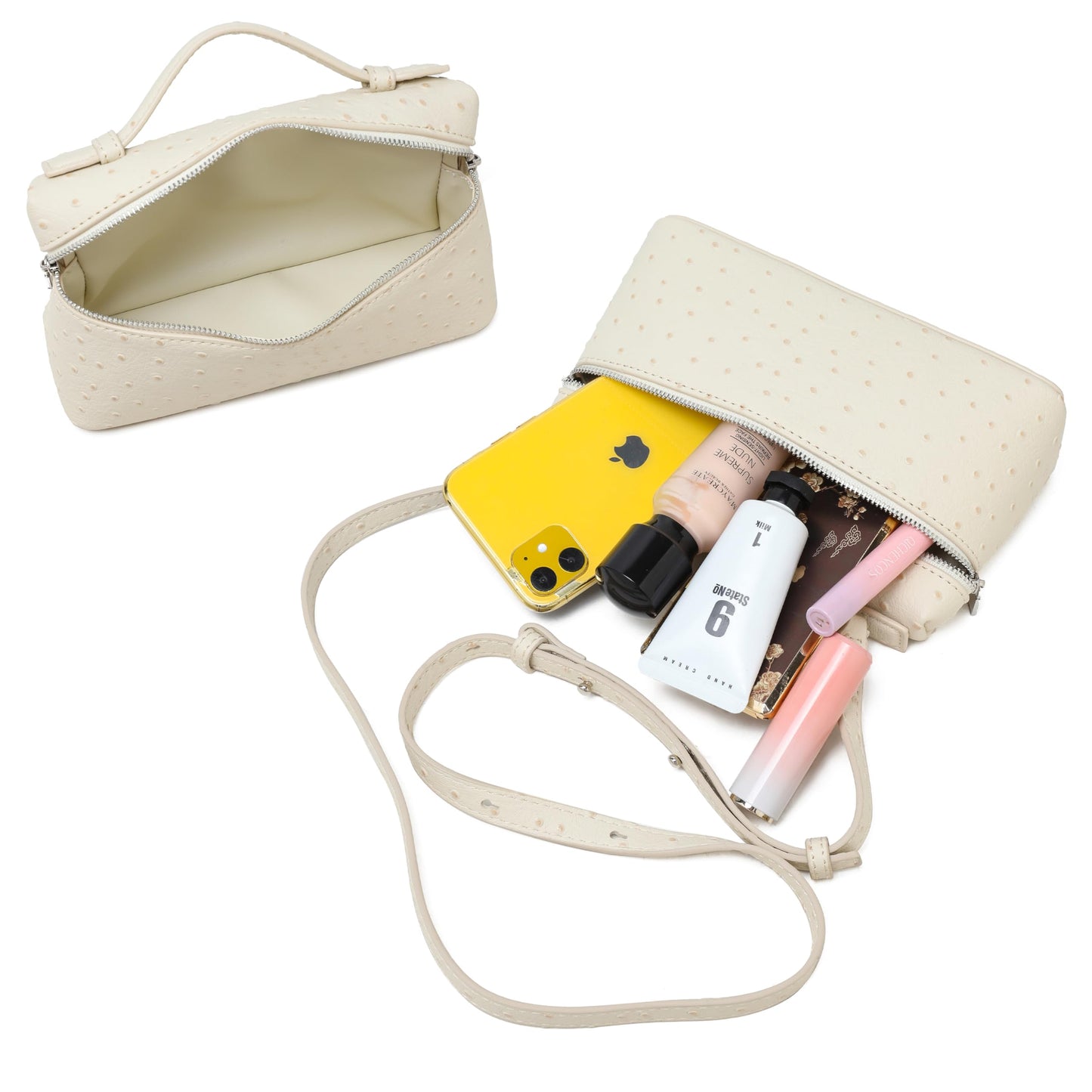 Rejolly Crossbody Bag for Women Small Pouch Top-Handle Leather Bag Designer Shoulder Handbag Quiet Luxury Trendy Purse