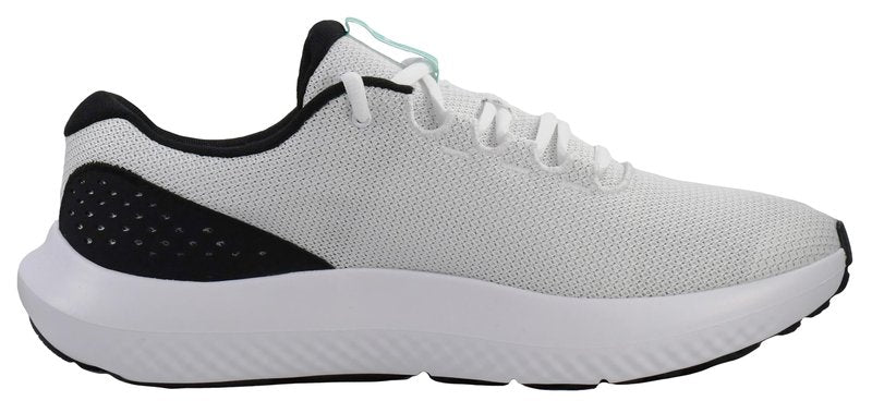 Under Armour Men's Charged Rogue 4 Sneaker, White/Black/Green Mode, 11.5