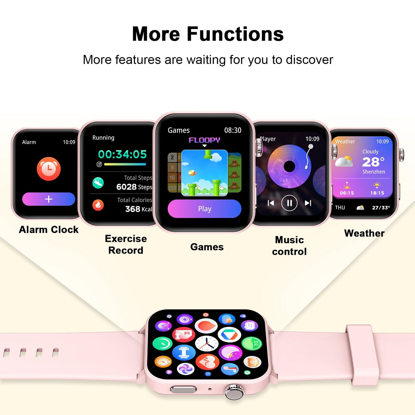 Blackview Smart Watch for Women - Answer/Make Calls & AI Voice, 1.85" Fitness Watch with Heart Rate SpO2 Sleep Monitor, 100+ Sports Modes Activity Tracker, Step Counter Smartwatch for iOS Android