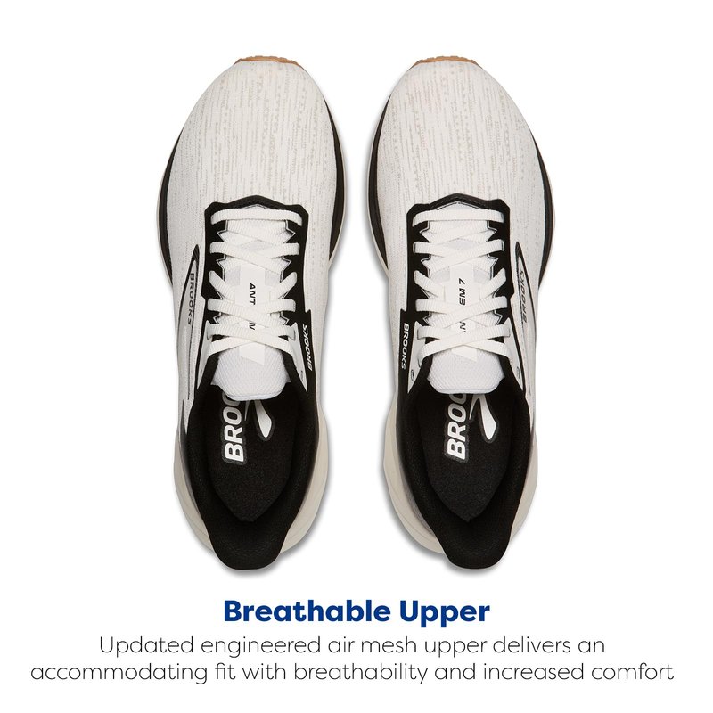 Brooks Men’s Anthem 7 Neutral Running Shoe - White/Black/Tan - 10.5 Medium