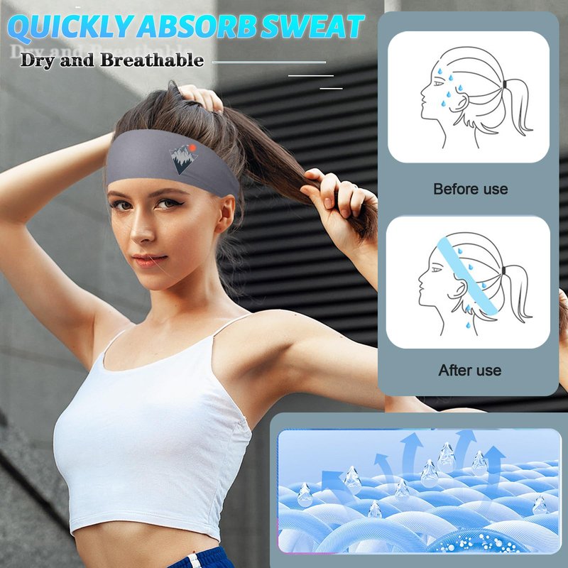 3pcs Sweat Bands Headbands Men Women Sweatbands Sports Running Workout Headbands for Men Cooling Head Band for Sweat Head Bands Mens Elastic Non-Slip Headband Hairband for Cycling Gym Climbing Gifts