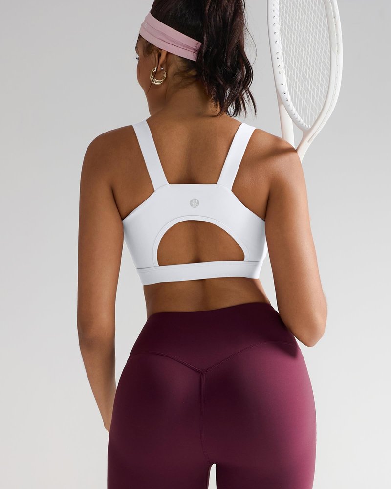 RUNNING GIRL High Impact Sports Bras for Women,Racerback White Bra Workout Crop Tank Tops Longline Sports Bra Push up(WX2667 White,XXL)