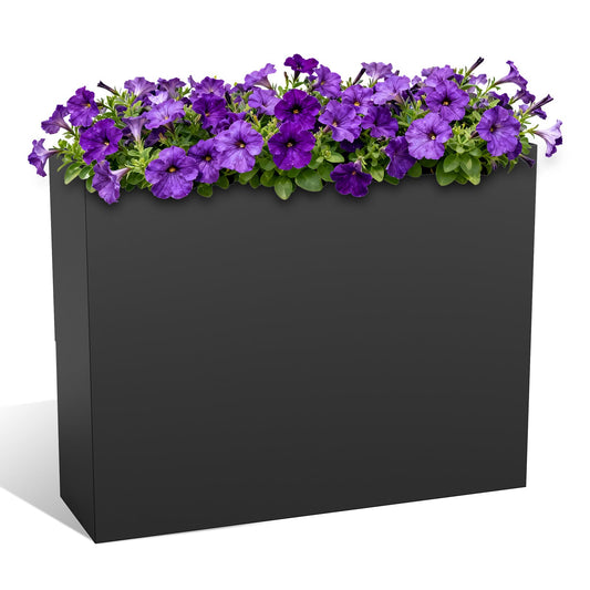 Nexum 30 Inch Tall Metal Planter Box for Outdoor/Indoor Use, Heavy Duty Galvanized Steel Vertical Planter, Modern Large Planter Boxes for Front Door, Porch & Patio (Rectangular Tall Planter)