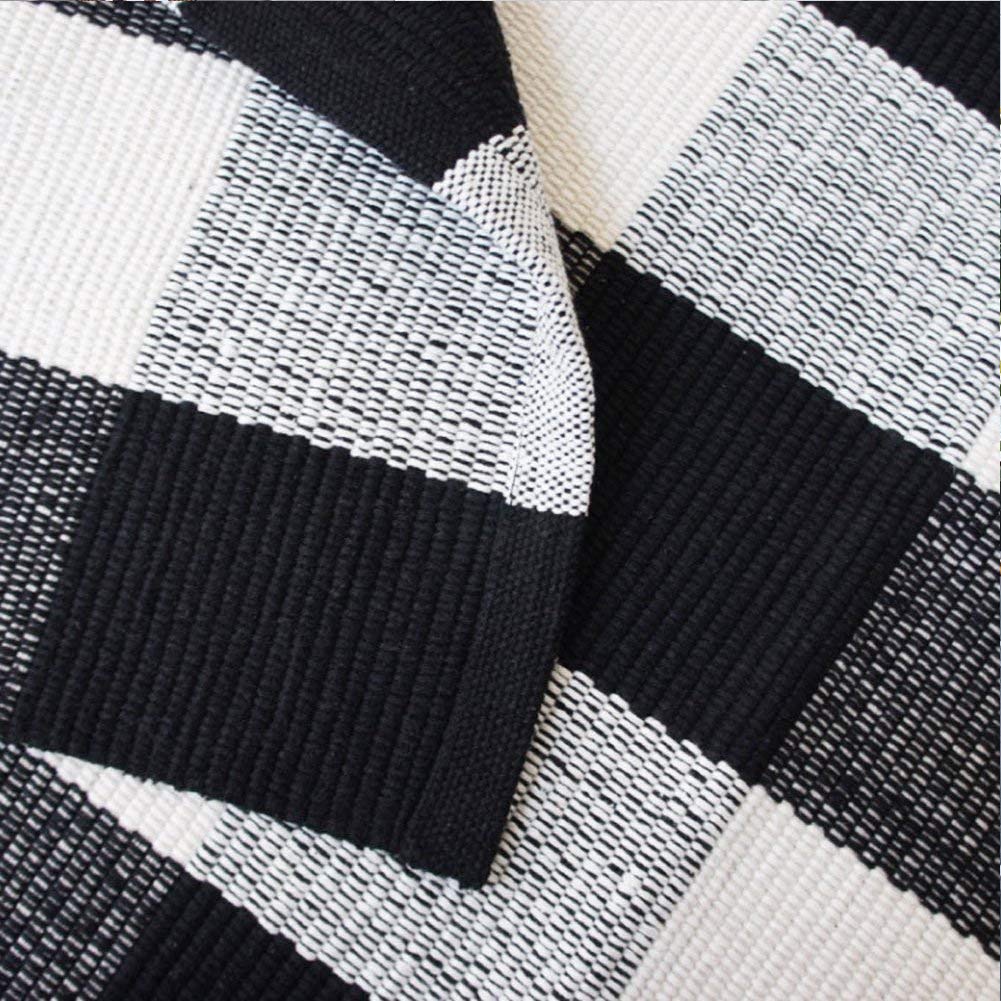 KaHouen Buffalo Check Rug,Buffalo Plaid Rugs 23.6''x35.4'', Check Plaid Area Rugs for Layered Door Mats/Kitchen/Bathroom/Laundry Room (Black and White Plaid Rug)