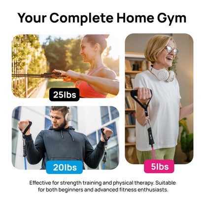 INEVIFIT Resistance Band Set, 150 LBS Stackable Workout Bands for Strength Training, Yoga, Pilates, and Full Body Workout, Includes Door Anchor, Handles, Ankle Straps, Carrying Bag, and Exercise Guide