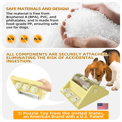 KADTC Paw-Activated Rolling Puzzle Game Toy Level 2 in 1 Puppy Treat Toys Capacity 14oz Slow Feeder Adjustable Interactive Food Dispenser for Small/Medium Dogs Brain Mental Stimulation Healthy Eating