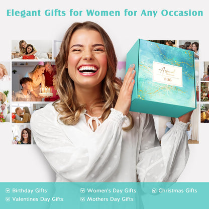 YFONG Gift Baskets for Women, 12PCS Get Well Gifts for Her, SPA Gift for Mom, Wife, Girlfriend, Friends, Blue Happy Birthday Gifts Set, Relaxing Self Care Gifts for Christmas Day - Ocean