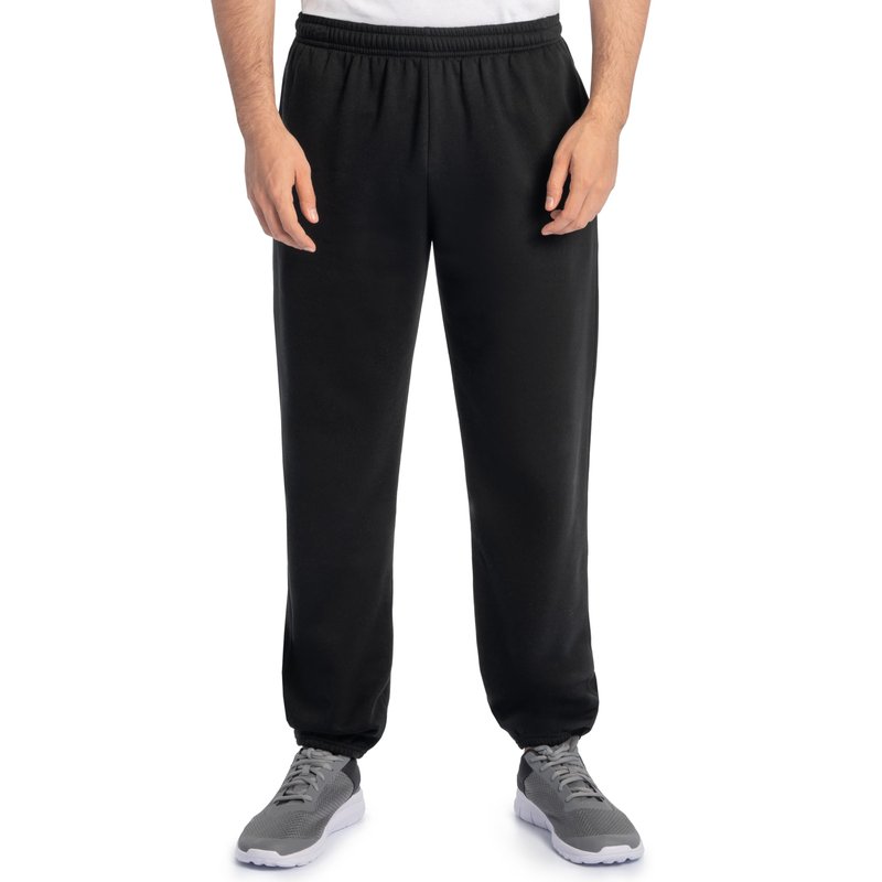 Fruit of the Loom mens Eversoft Fleece & Joggers (Regular Big Man) Sweatpants, Elastic Bottom - Black, 4X-Large US