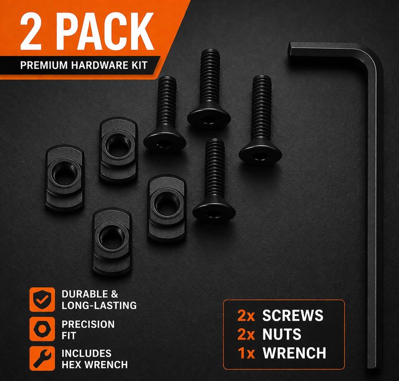 Gotical 3 Slot Rail DE Color Aluminium Three Slot Rail Picatinny Rail Set of 2 Pieces, Compatible with MLOK Devices (D-Earth)