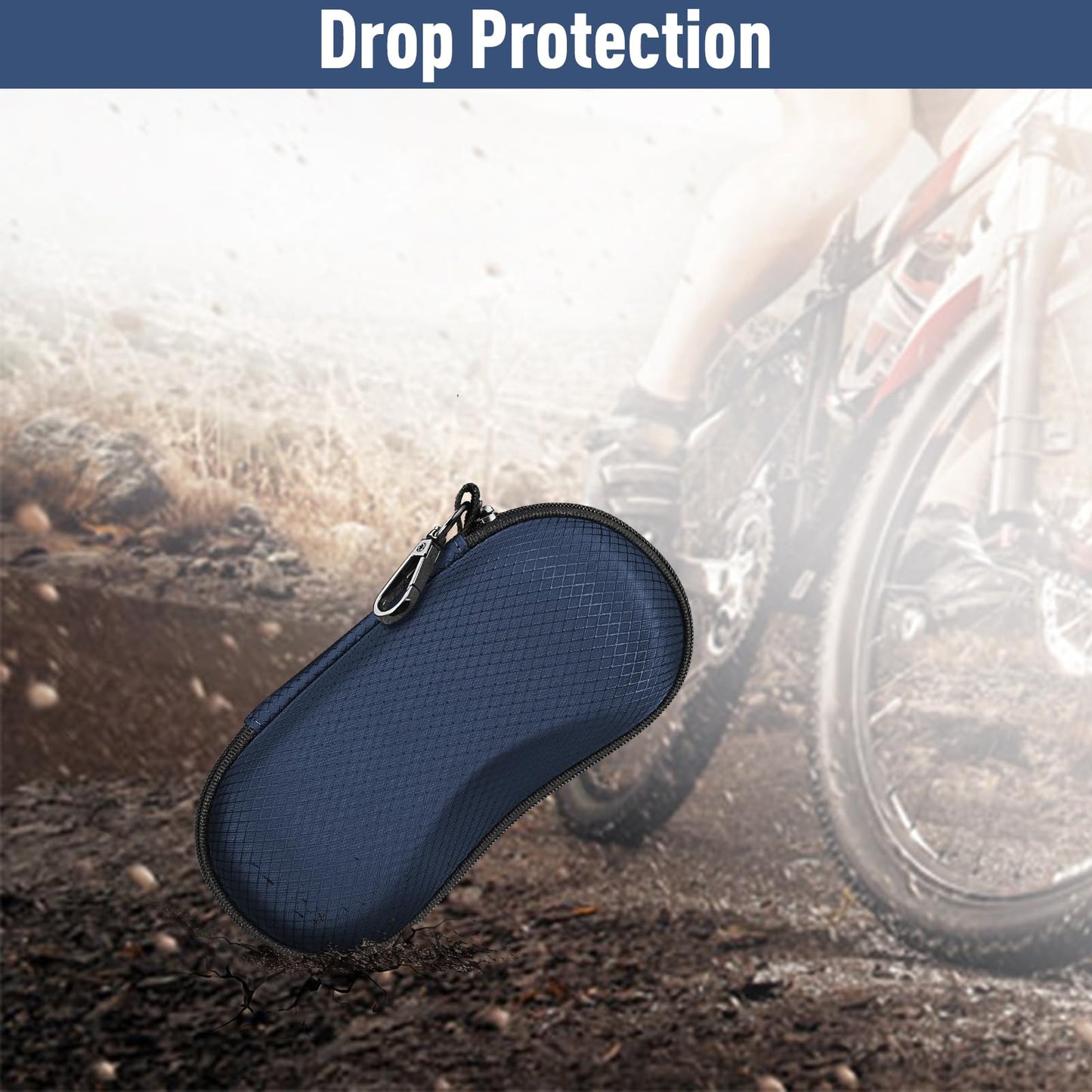FINTIE Sunglasses Case for Men and Women - Hard Shell Shockproof Sport Glasses Case - Zipper Portable Spectacle Cases with Clip