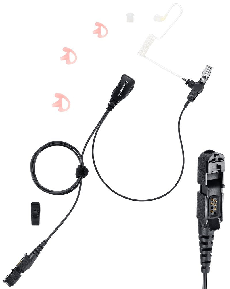 commountain XPR 3500e Earpiece with Mic Compatible with Motorola Radios XPR 3300e (3500, 3300) XPR3300e XPR3500e XPR3300 XPR3500, Acoustic Tube Headset with PTT Microphone