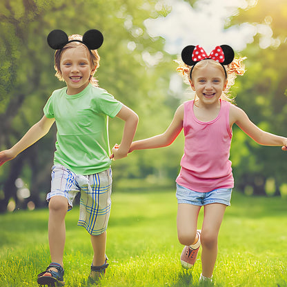 20 Pack Mouse Ears Solid Bow ears Headband for Birthday Party Supplies and Mouse Themed costume Cosplay Decoration