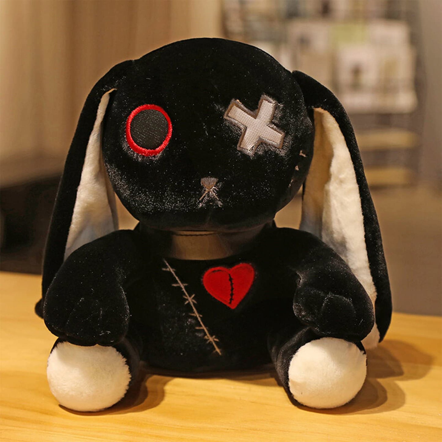 LVQING Rabbit Plush Doll, Scary Rabbit Stuffed Animal, Standing Toy - Black