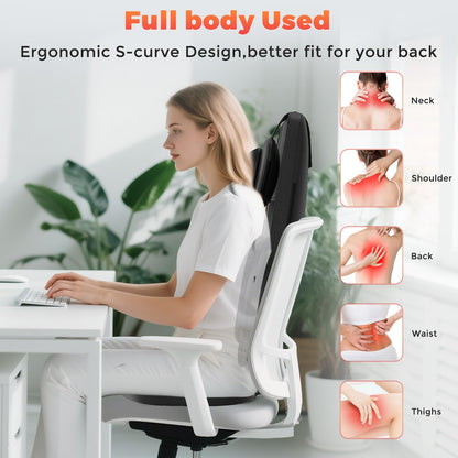 Shiatsu Neck and Back Massager with Heat, 4D Kneading Back Massager for Pain Relief Deep Tissue, Comfortable Back Massage for Chair, Massager for Home Office, Gifts for Women Men Parents Christmas