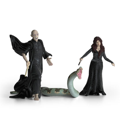 Schleich Harry Potter - 3PC Voldemort, Bellatrix Lestrange and Nagini Figurines - Harry Potter Set - Wizarding World Collectible Figures for Kids and Adults - Ages 6+ | 42684