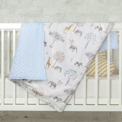 Baby Blanket Newborn Gifts, Soft Plush Blankets with Dotted Backing, Oeko-tex100, Essentials for Unisex, Toddlers, Boys Girls 75x100cm (Giraffe, Elephant, Zebra)