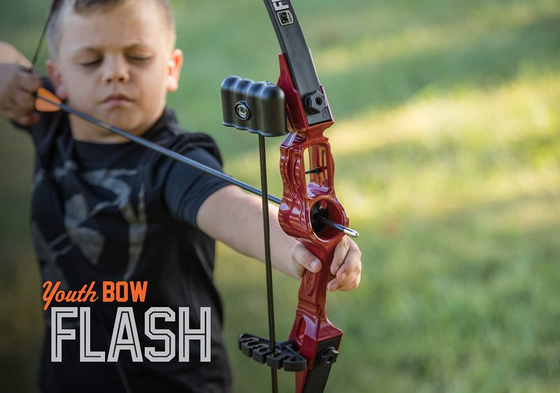 Bear Archery Flash Bow Set for Youth, Ambidextrous, Red