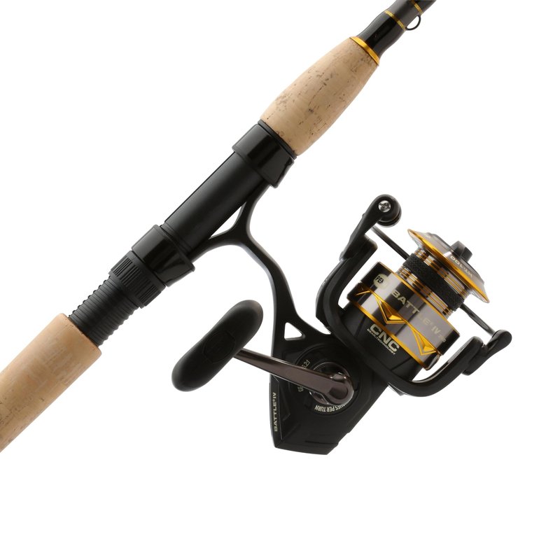 Penn 7' Battle IV Spinning Fishing Rod and Reel Combo Kit, 2500 Reel, CNC Gear Technology, Full Metal Body and Sideplate, HT-100 Drag System
