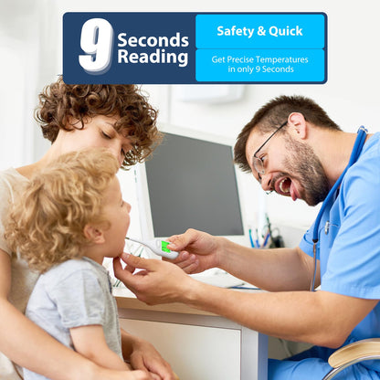 Boncare 9 Seconds Basal Body Thermometer for Ovulation, Oral Thermometer for Adults and Kids - Accurate Rectal Thermometer for Baby, with Fever Alarm and Large Display, FSA HSA Eligible (Rice-White)