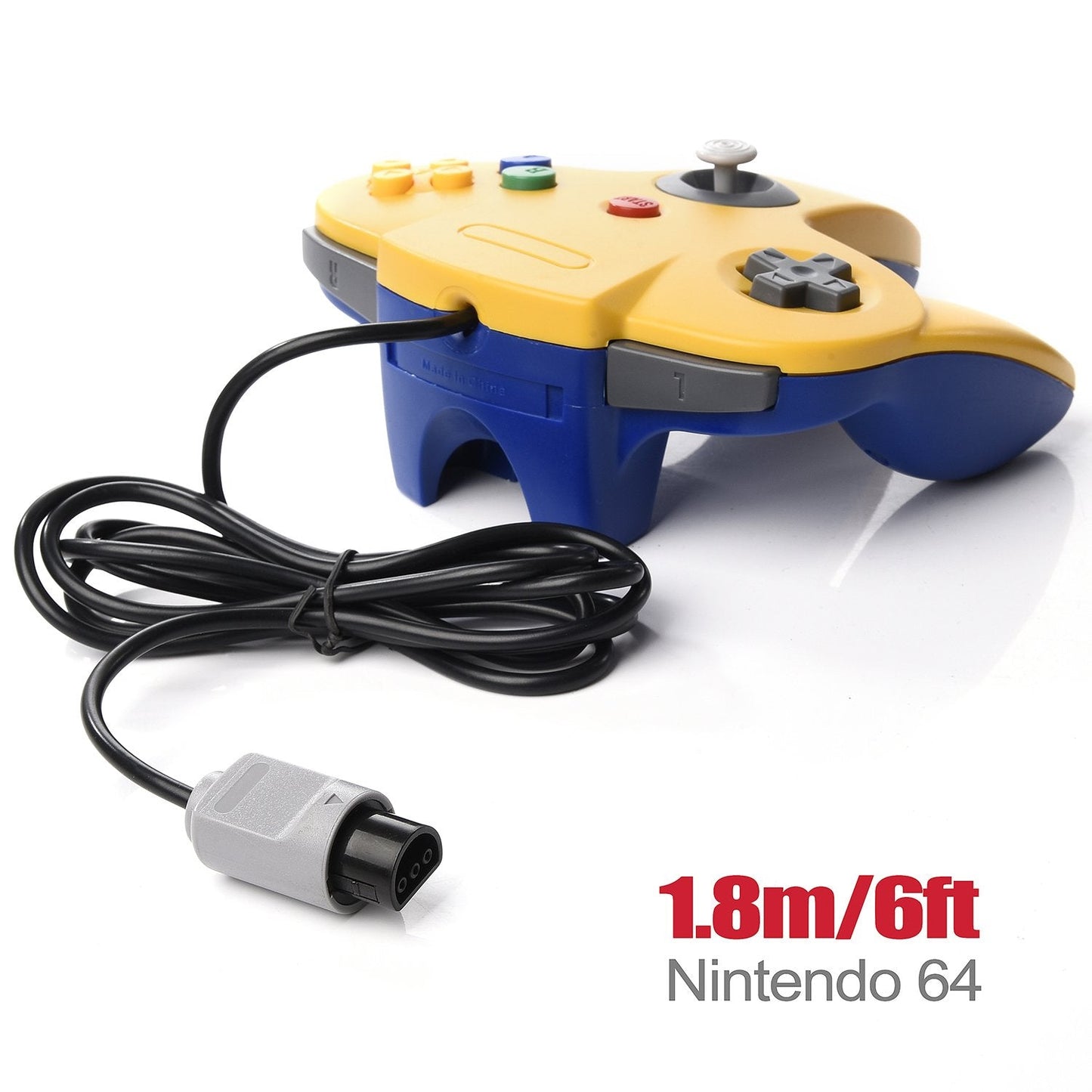 Classic N64 Controller, miadore Rerto N64 Gaming Remote Gamepad Joystick for N64 Console Video Game System ( Yellow and Blue)