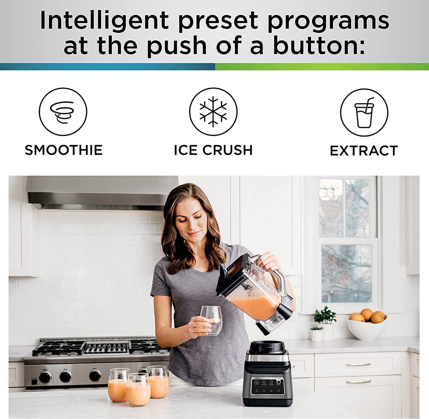 Ninja BL660 Professional Compact Smoothie & Food Processing Blender, 1100-Watts, 3 Functions -for Frozen Drinks, Smoothies, Sauces, & More, 72-oz.* Pitcher, (2) 16-oz. To-Go Cups & Spout Lids, Gray
