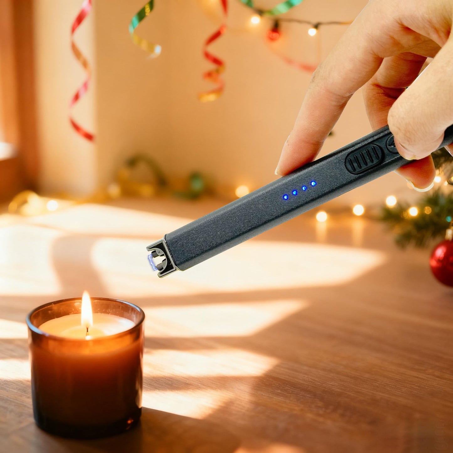 TIANWANG Elegant Electric Candle Lighter for Women with USB-C Charging, Portable and Easy to Use, Stylish Arc Lighter for Candles (Black)
