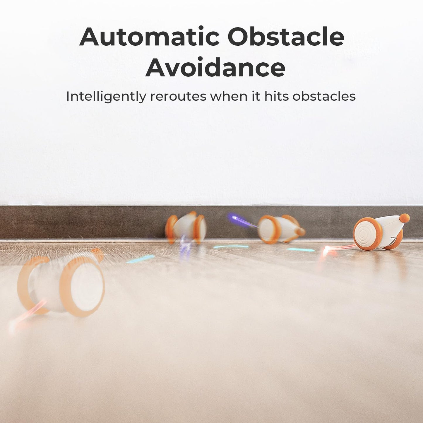 Cheerble Interactive Cat Toys for Indoor Cats, Automatic Cat Toy with LED Lights, Wicked Mouse Toys, Kitten Toys, Pet Supplies, Smart Electric Cat Toy, USB Rechargeable, Auto On/Off(Yellow)