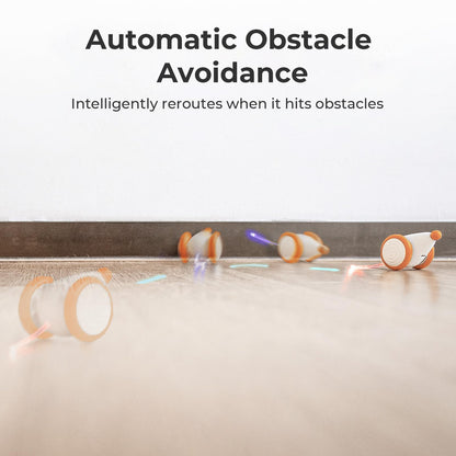 Cheerble Interactive Cat Toys for Indoor Cats, Automatic Cat Toy with LED Lights, Wicked Mouse Toys, Kitten Toys, Pet Supplies, Smart Electric Cat Toy, USB Rechargeable, Auto On/Off(Yellow)