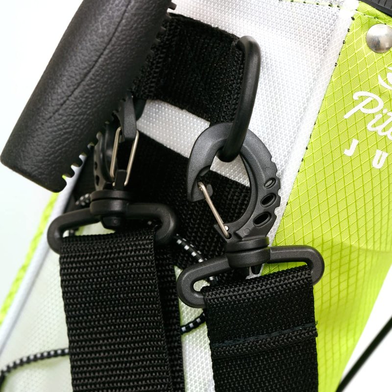 Orlimar Pitch 'N Putt Junior Golf Bag with Stand, Lime Green 25" Tall Ultra-Lightweight Kids Golf Club Bag for 7 or Fewer Clubs with 2 Way Divider Top 1 Zippered Pocket Shoulder Strap Carry Handle