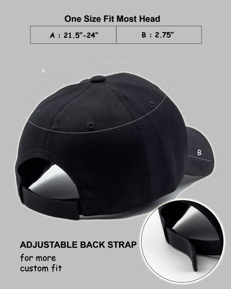 Utmost Structured Baseball Cap with Adjustable Closure - Performance Hat for Outdoor Activities (1pc Black)