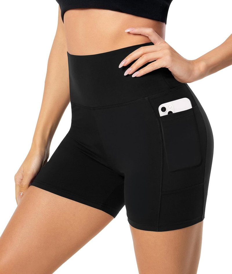High Waisted Biker Shorts for Women | Tummy Control Fitness & Yoga Shorts - 5" Length
