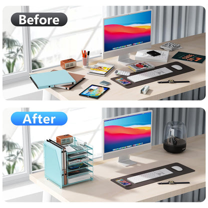 gianotter Desk Organizers and Accessories, 6-Tier Paper Organizer with File Holder, Document Organizer, Office Decor, Home Office Essentials (Blue)
