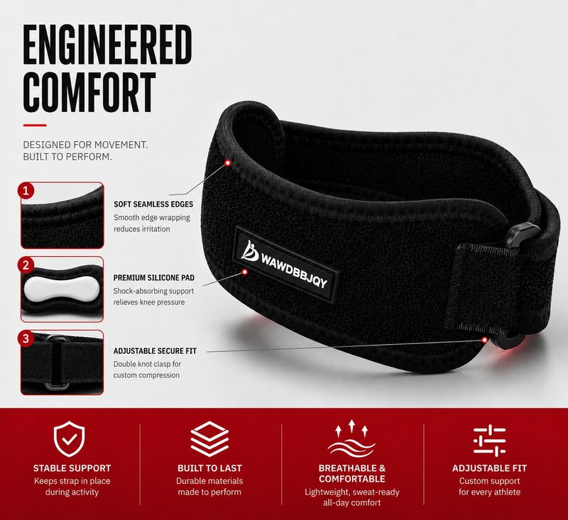 WAWDBBJQY Patellar Tendon Support Strap for Knee Pain Relief