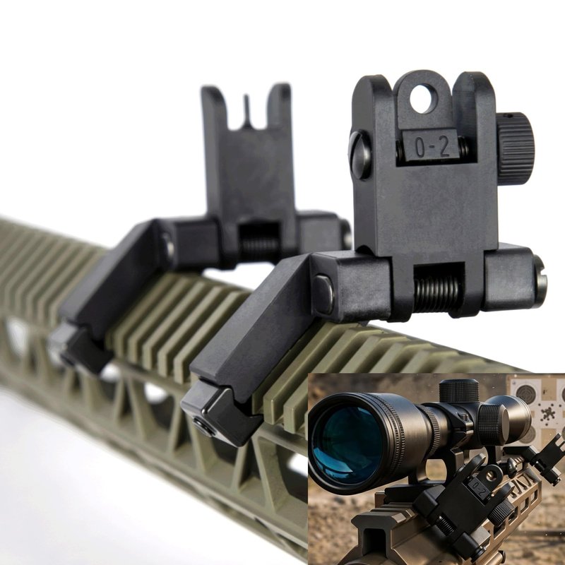 IORMAN Ultralight Flip Up Sight 45 Degree Offset Rapid Transition Front and Backup Rear Sight