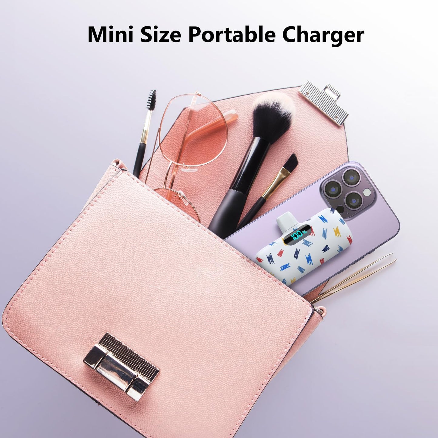 Small Portable Charger for iPhone,Upgraded 5000mAh PD Fast Charging Power Bank,Mini Battery Pack Backup Charger Compatible with iPhone 14/14 Pro Max/13/13 Pro/12 Pro/11/XS/XR/X/8/7/6 etc-Black
