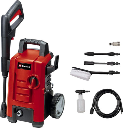 Einhell TC-HP 130 Pressure Washer | 1500W Power Washer, 130 bar, 390 l/h | Jet-Wash Kit With 5m High-Pressure Hose, Gun, Lance, Various Cleaning Nozzles, Brushes And Spray Containers