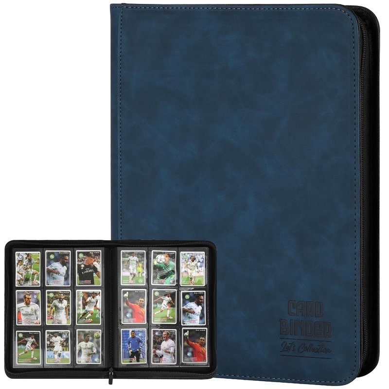 Trading Card Binder, Premium 9 Pocket Double Sided 540 Pocket PU Card Collection Binder, Collectible Trading Card Albums for MTG, TCG, Sport Card, Game Cards (Navy)