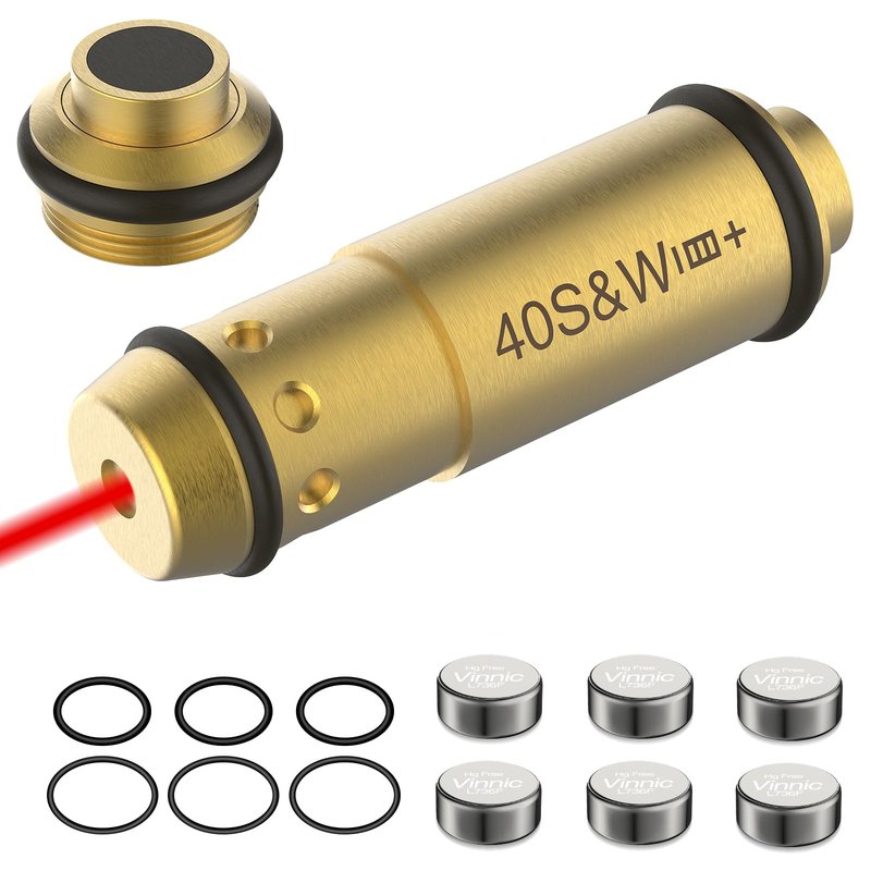 .40s&w Laser Training Cartridge for Dry Fire Training System with Replaceable Back Caps