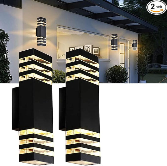 2Pack 15inch Outdoor LED Wall Lights,4000K Day White Outdoor 18W Wall Light Aluminum Body Waterproof IP65 led Porch Light for House Patio Garage Garden.(No Sensor)