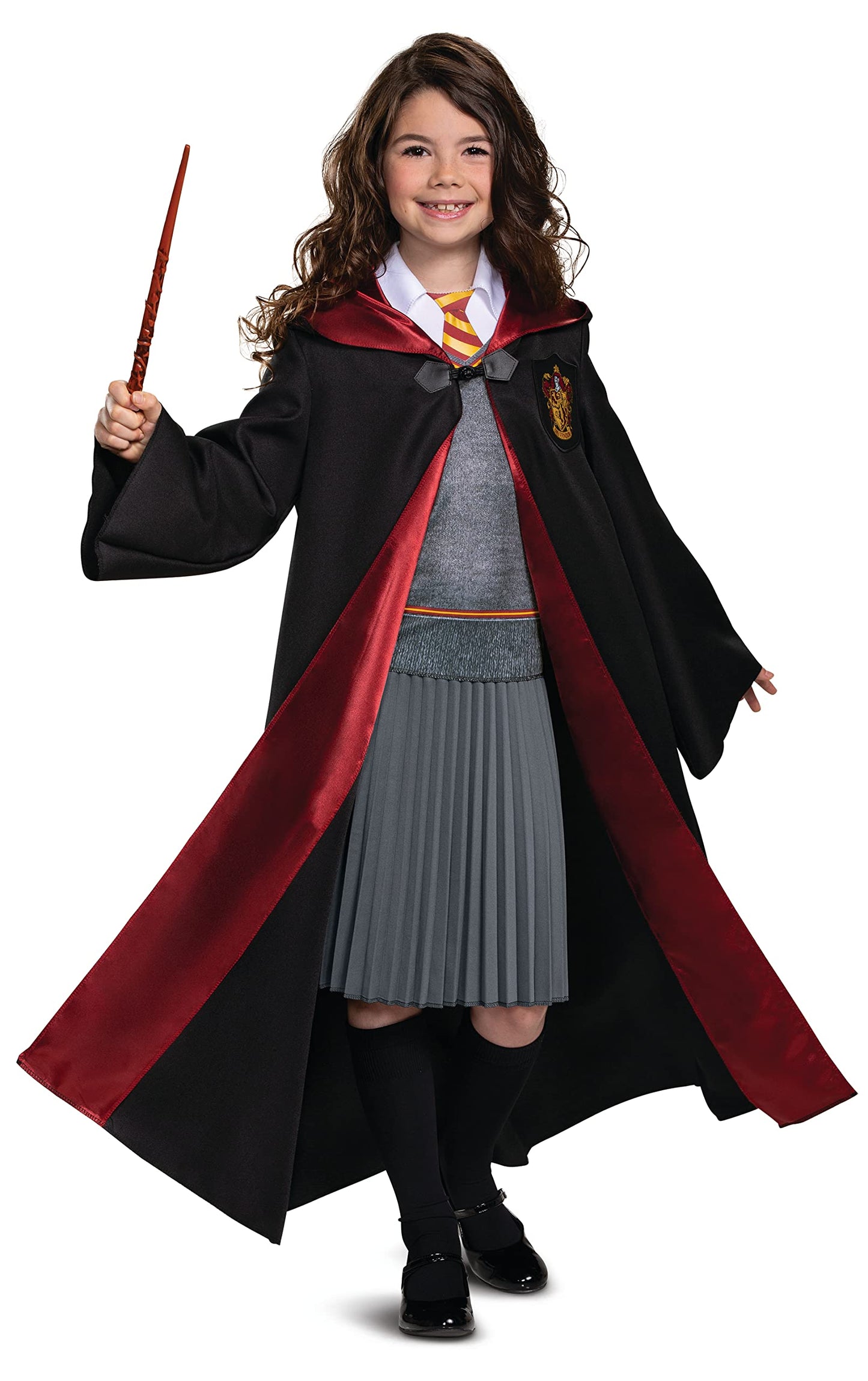 Disguise Harry Potter Hermione Granger Deluxe Girls Costume, Black & Red, Kids Size Small (4-6x)