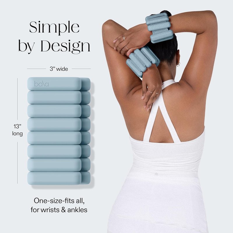 Bala Bangles Adjustable Wrist & Ankle Weights - Soft Silicone Bands for Yoga, Pilates & Home Workouts | Unisex Fitness Gear
