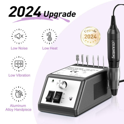 20000RPM Electric Nail Drill Professional Nail File Drill Acrylic Nails Kit for Manicure Gel Nail Polish Remover with 1 Pack of Sanding Bands(Pink)