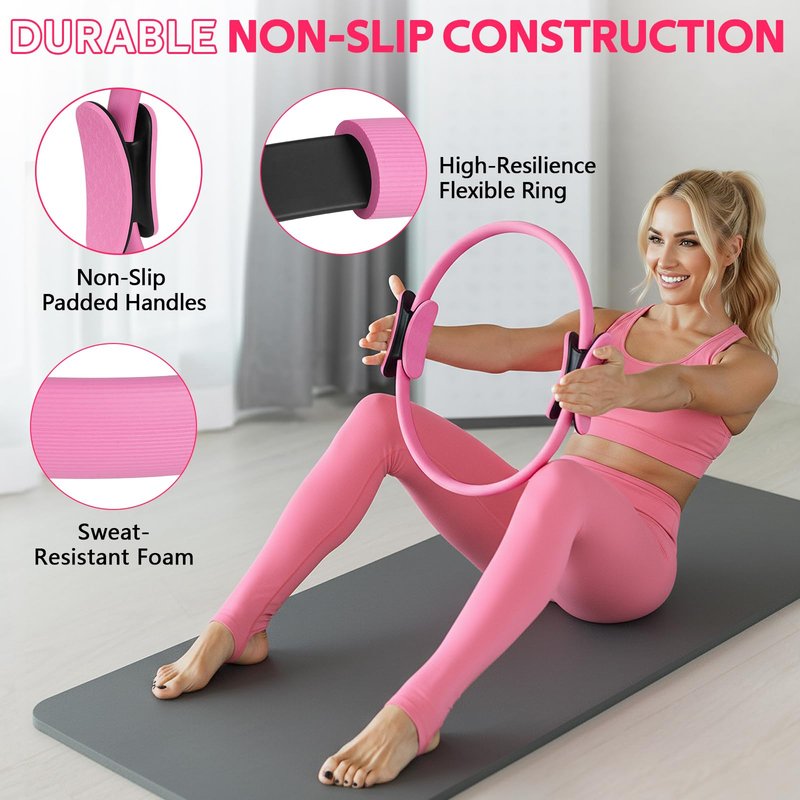 WALITO Home Pilates Kit for Women,Pilates Ring Set with Magic Circle,Resistance Bands,Figure 8 Workout Bands,Mini Ball, Compact Toning Fitness Essentials Starter Set Accessories Gift