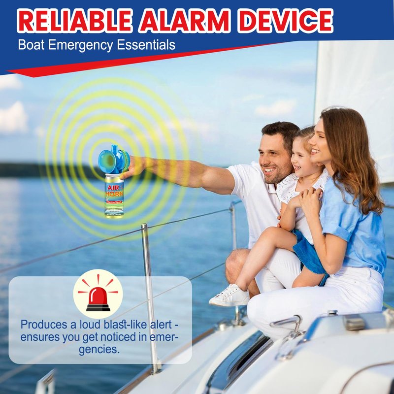 Air Horn 1.4oz 4pcs - 120dB Loud Mini Small Safety Bear Horn, Coast Guard Approved Marine Boat Horn, Sports Events Celebrate Victory& Outdoor Camp Emergency Alarm