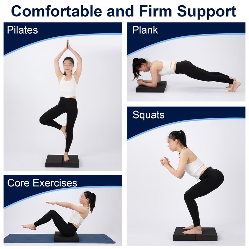 StrongTek 2-in-1 Non-Slip Balance Pad - High-Density Foam Cushion, Supportive Exercise Mat & Knee Pad for Core Training, Yoga, Pilates, Physical Therapy, Stability Training, Stretching, and Rehab
