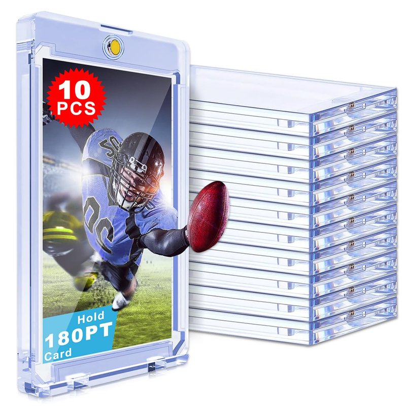 YZtree 180pt Magnetic Card Holder: 10ct One Touch Card Holders for Trading Cards, 180 pt U-V Protection Magnetic Card Case for Sports Game Cards, Football, Baseball