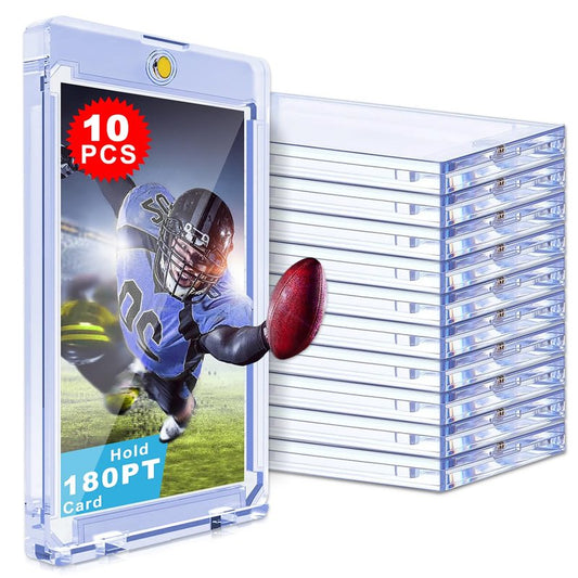 YZtree 180pt Magnetic Card Holder: 10ct One Touch Card Holders for Trading Cards, 180 pt U-V Protection Magnetic Card Case for Sports Game Cards, Football, Baseball